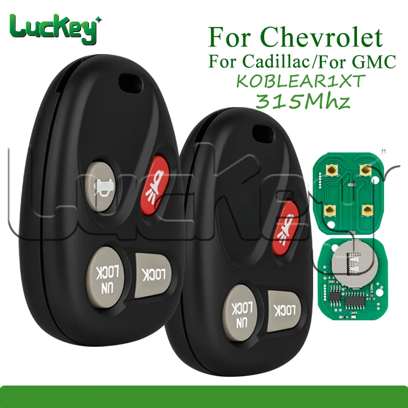 Llave remota para coche GMC, Cadillac, Chevrolet Silverado 1500 2500 3500 S10 Corvette 2001 2002 2003 2004 315Mhz KOBLEAR1XT