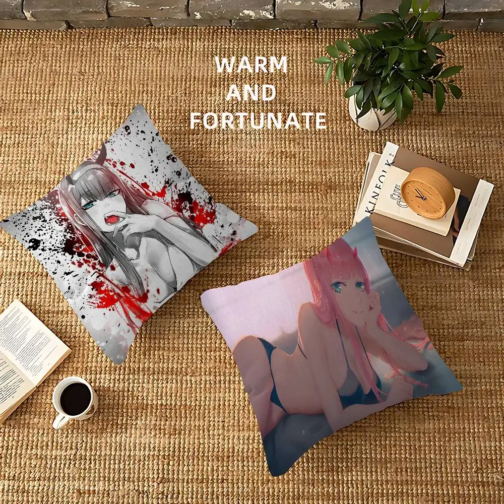 Zero Two Darling In The Franxx Pillow Anime Pillow Sofa Bed Head Pillow Cover Cushion Cover 45x45 cm Fashion