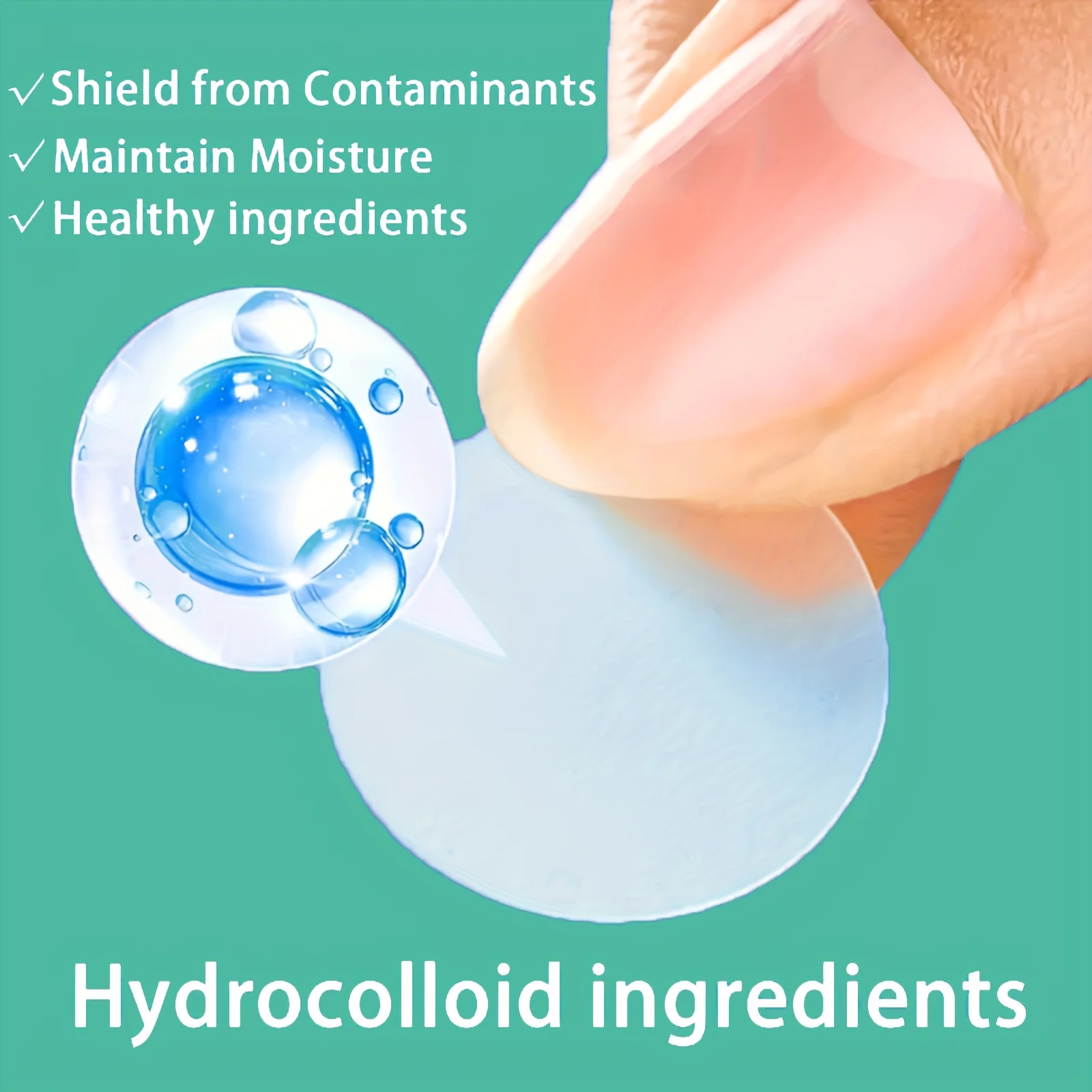 443 قطعة من رقع HITWORKER الغروانية المائية - 5 أحجام، شرائط وملصقات بثرة محيطية للوجه، العناية بسيت سريعة المفعول، غير قابلة للتجفيف