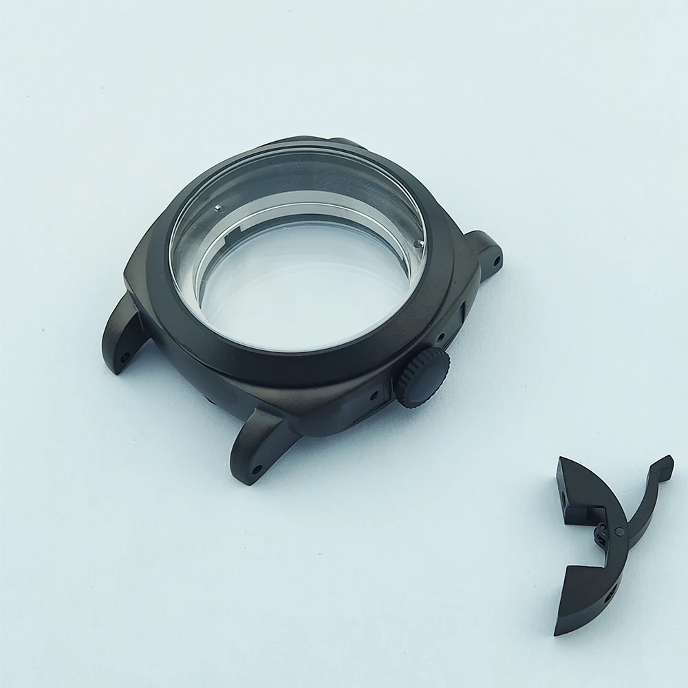 45mm Watch Case ST2555 Case Crown Protector Case Stainless Steel Case Mineral Glass Fit ST2555 Movement 36mm Dial Watch Part