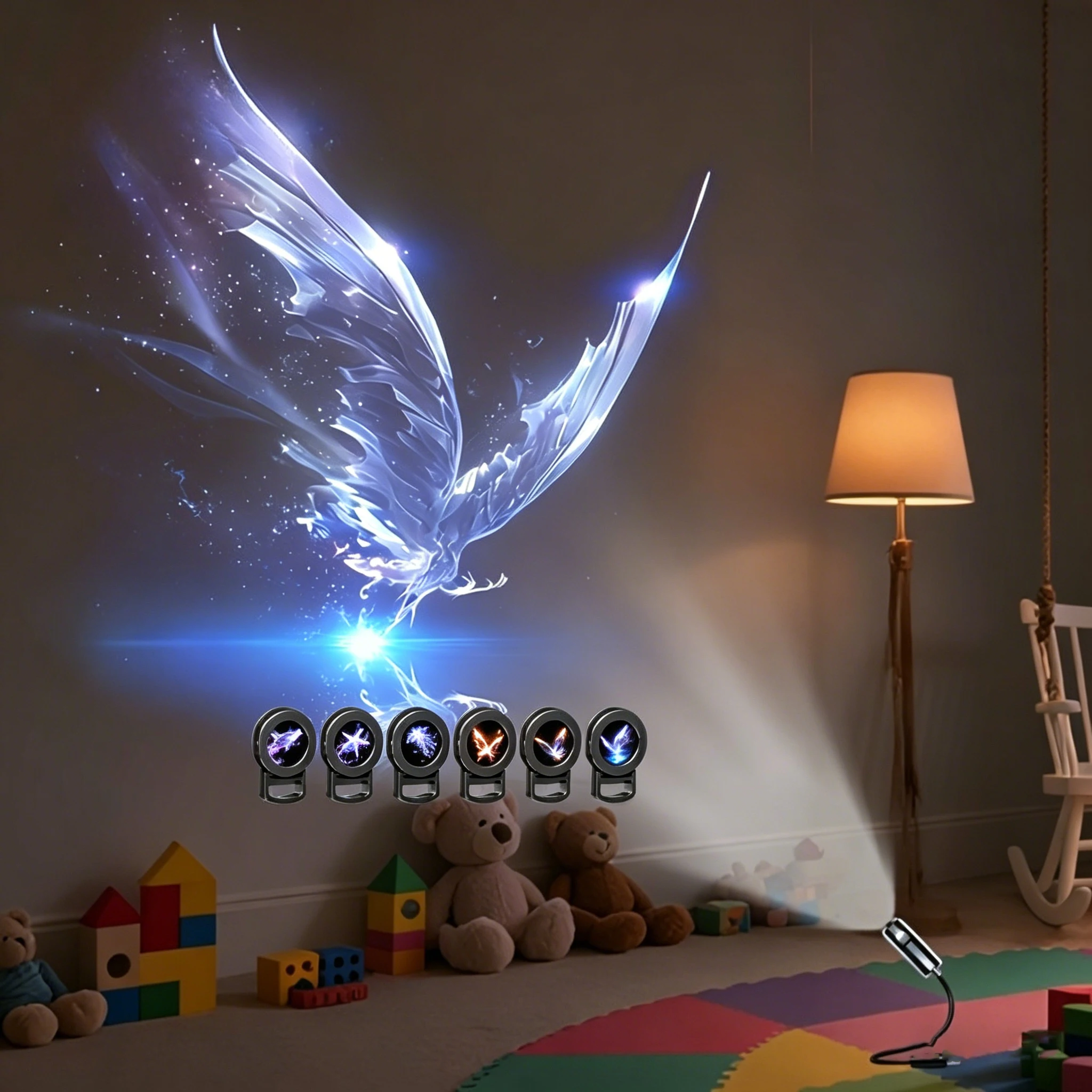 3/6pcs Projection Patterns USB Projector Light 360° Rotatable Marine & Butterfly Moon Planet USB Powered Room Decor Night Light
