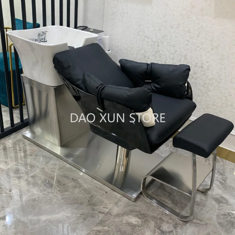 Head Spa Shampo Chair Luxury Comfort Minimalistic Water Therapy Hair Wash Bed Massage Adult Shampouineuse Salon Furniture MQ50SC