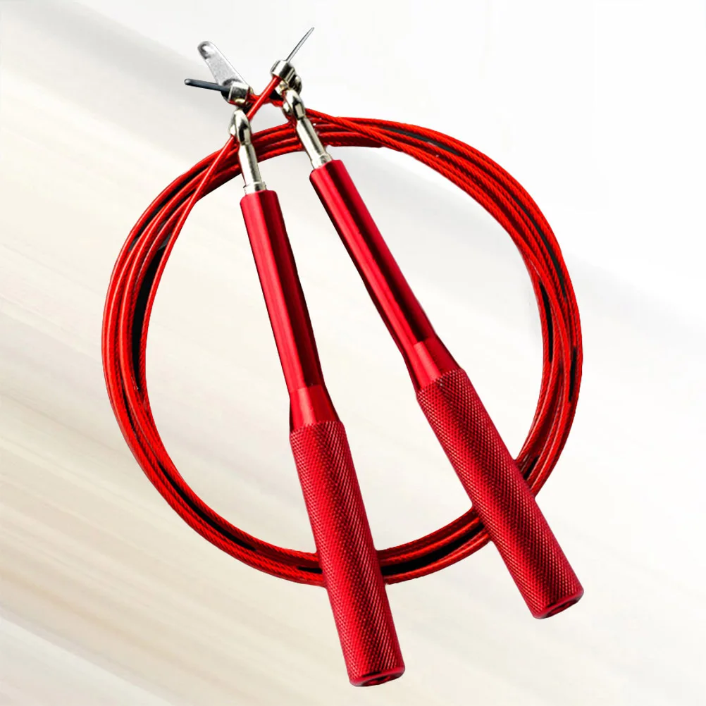 

Aluminium Handle Steel Jump Rope Red Weighted Wire Cable Heavy Duty Fitness Rope for Skipping Training