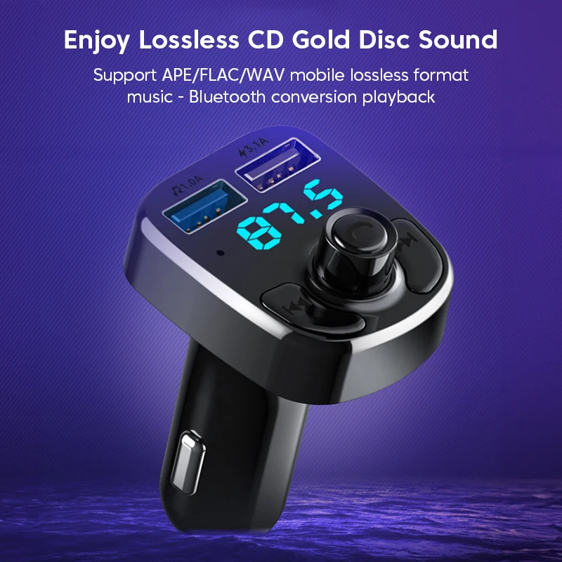 Car Bluetooth Mp3 Player Dual USB Car Charger FM Transmitter USB Flash Drive Audio Receiver Handsfree USB Car Fast Charger