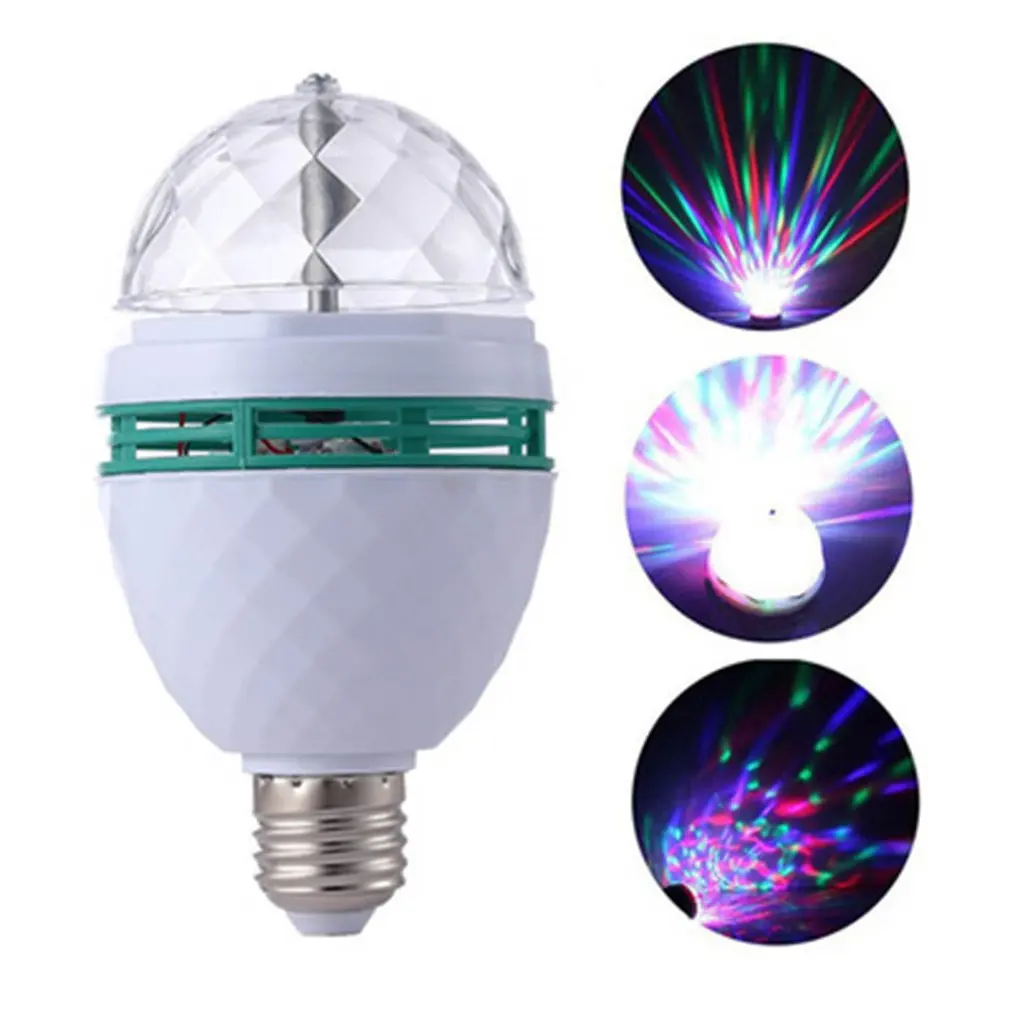 Led Colorful Rotating Light Crystal Small Magic Ball Stage Light Flash Light Small Bulb Light Home KTV Color Changing Light