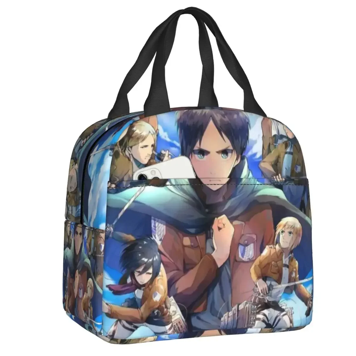 Attack On Titan Insulated Lunch Bags for Camping Travel Anime Manga Shingeki no Kyojin Thermal Cooler Lunch Box Women Kids