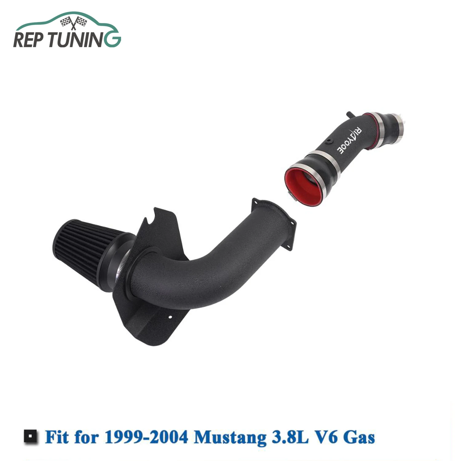 Car Air Intake Kit Fit for 1999-2004 Ford Mustang 3.8L V6 Gas Turbo Cold Air Intake Pipe Kit with High Power Filter Modification