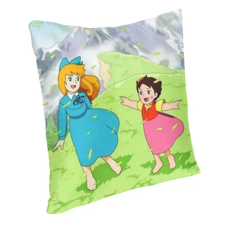 Heidi And Clara Cushion Cover Double-sided 3D Printing Alps Mountain Girl Throw Pillow Case for Sofa Pillowcase Home Decoration