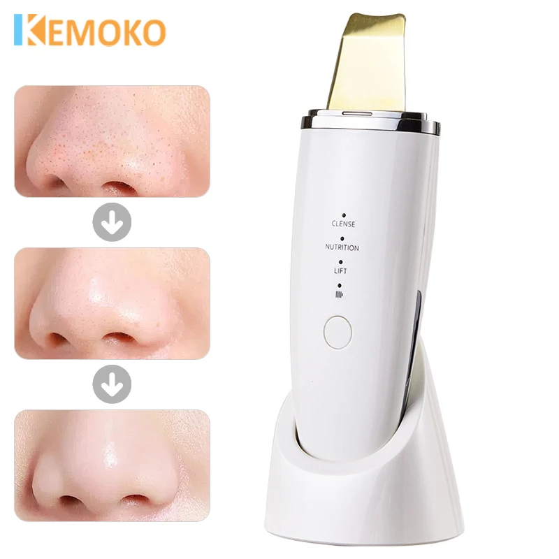 Ultrasonic Skin Scrubber Peeling Blackhead Remover Deep Face Cleaning Ultrasonic Ion Ance Pore Cleaner Facial Shovel skin care