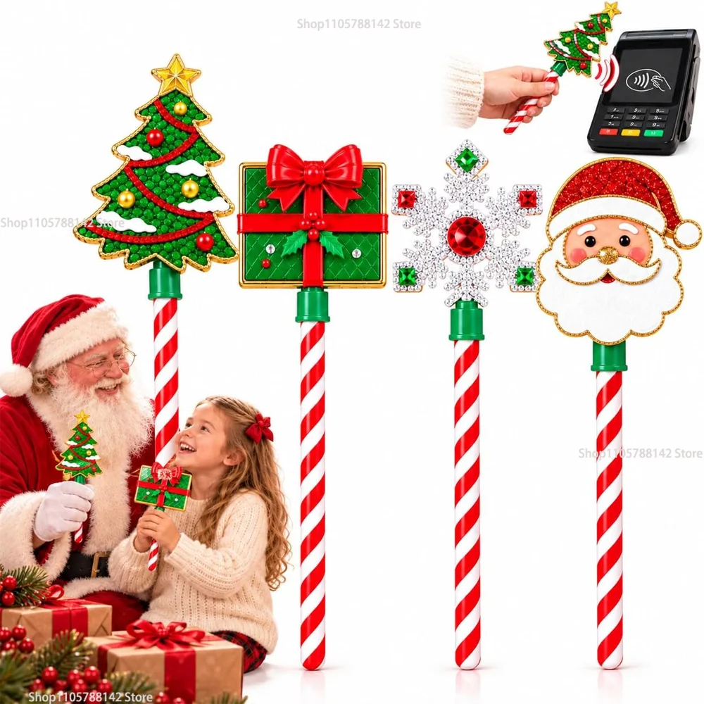 3D Printed Christmas Tree Credit & Debit Card Payment Wand, Novelty Tap‑to‑Pay Wand Christmas Accessory  for Festive Shopping