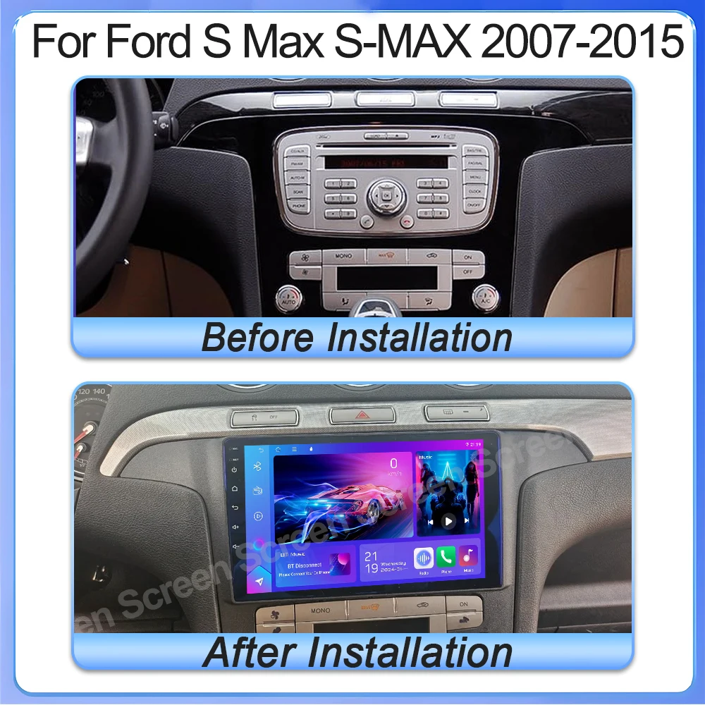 Android 16Car Radio For Ford S Max S-MAX 2007-2015 Multimidia Video Player Auto CarPlayMultimidia Video Player Auto CarPlay GPS