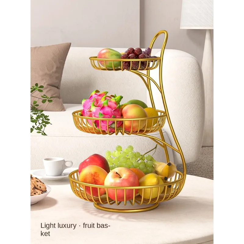 Fruit plate, living room, coffee table, household snack plate, light luxury fruit basket, multi-layer dining table, storage bask