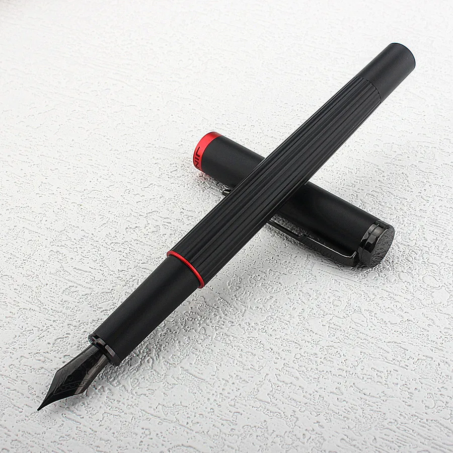 Imagem -04 - Jinhao-caneta-tinteiro de Metal Canetas de Tinta de Escrita Preto Vermelho f ef Nib Estudante Negócios Escritório Material Escolar Estacionária pk 75 82