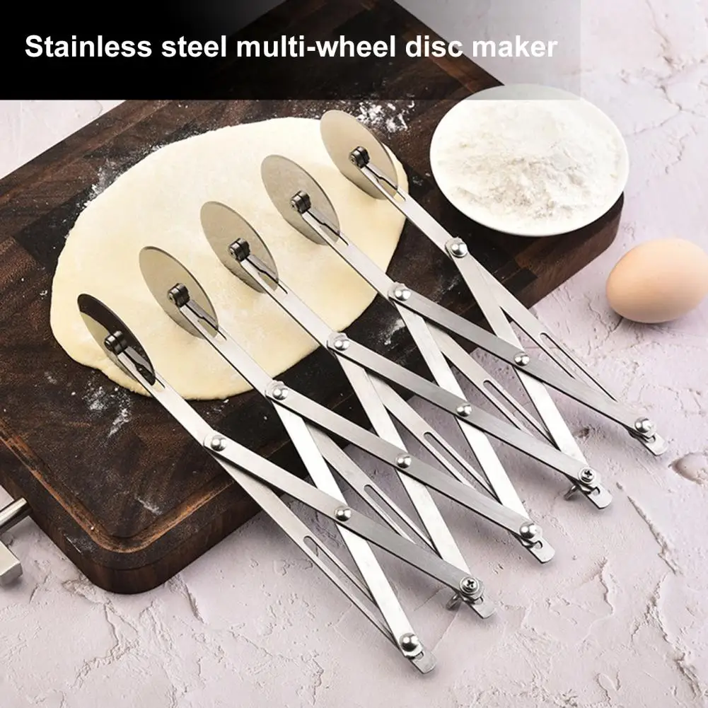 

Multi-Wheel Pizza Cutter Adjustable 3/5/7 Blade Dough Roller Expandable Pizza Slicer Pastry Cutter Cookie Dough Cutter Divider