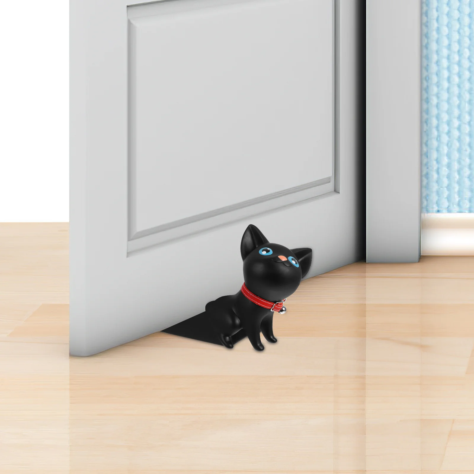 

Cartoon Cat Shape Door Stopper Black PVC Material Long Service Life Unique Design Home Decoration Door Stopper