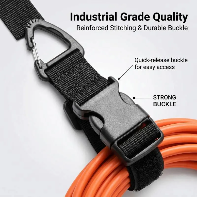 4Pcs Adjustable Garden Hose Straps, Heavy-Duty Extension Cord Organizer, Hanging Storage Straps for Garage & Workshop, Reusable