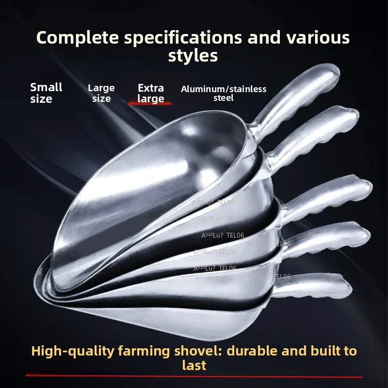 Aluminum Feed Scoop Shovel Livestock Tool Stainless Steel Feeding Spoon for Pig Chicken