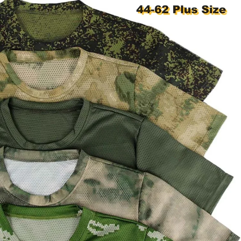 Russian Combat T-shirt Uniform Men Camouflage Tactical T Shirt Summer Mesh Quick Dry Breathable Outdoor Sports Hiking T-shirts