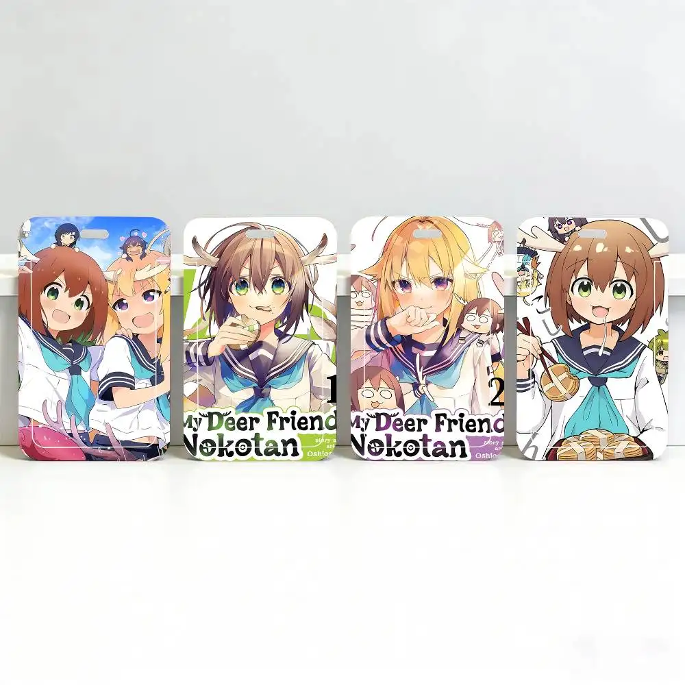 1pc Comic My Deer Friend N-Nokotan ID Card Sleeve School Card Access ID Card Bus Meal Card Protective Sleeve Easy Push