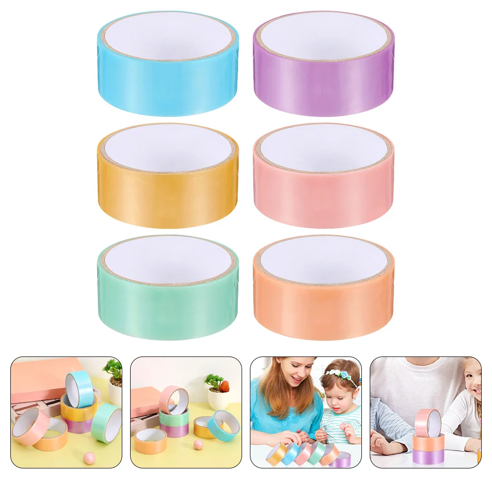 18 Rolls Bright Color Sticky Ball Tape For Diy Crafts Self-Adhesive Bright Colored Tapes For Handcrafting Small Sticky Ball Tape