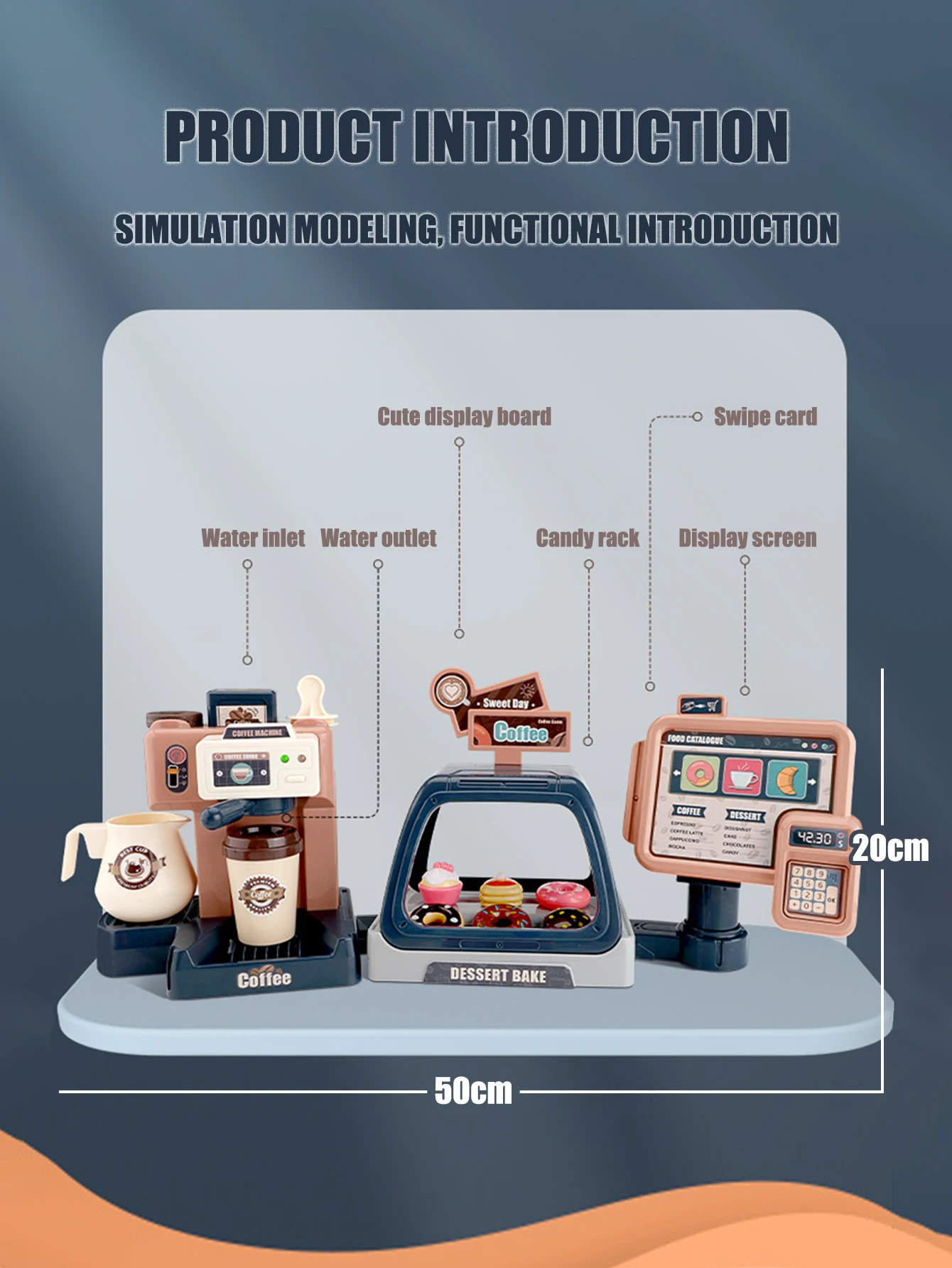 41-częściowy zestaw ekspresu do kawy dla dzieci 3w1, udawanie robienia kawy ze światłem i dźwiękiem, ręczny wylot wody, zabawki do odgrywania ról, prezent dla chłopców i dziewczynek