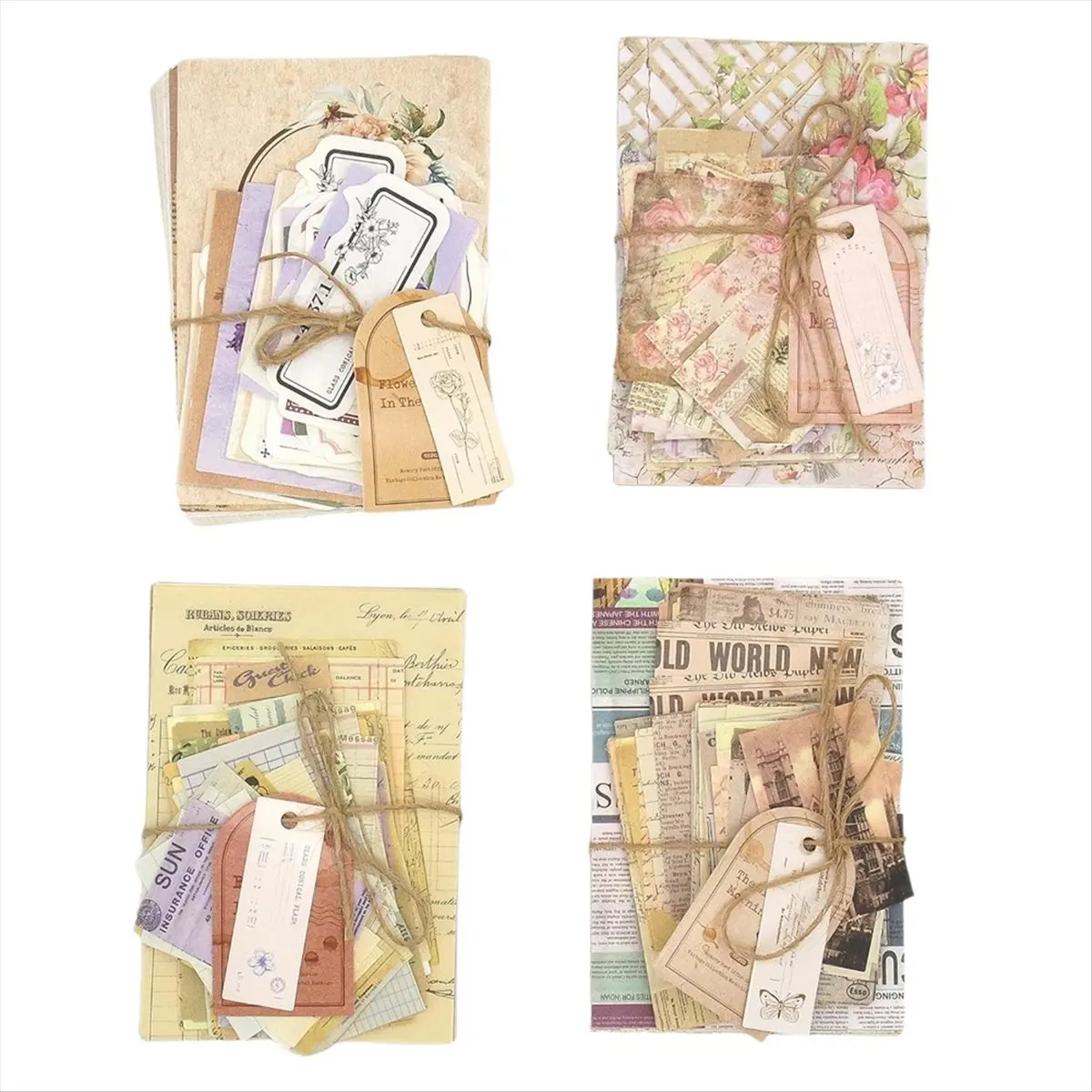 AABFK Scrapbook Paper, 400 Sheets of Journaling Supplies for Vintage Crafts Planner Junk Journal Supplies