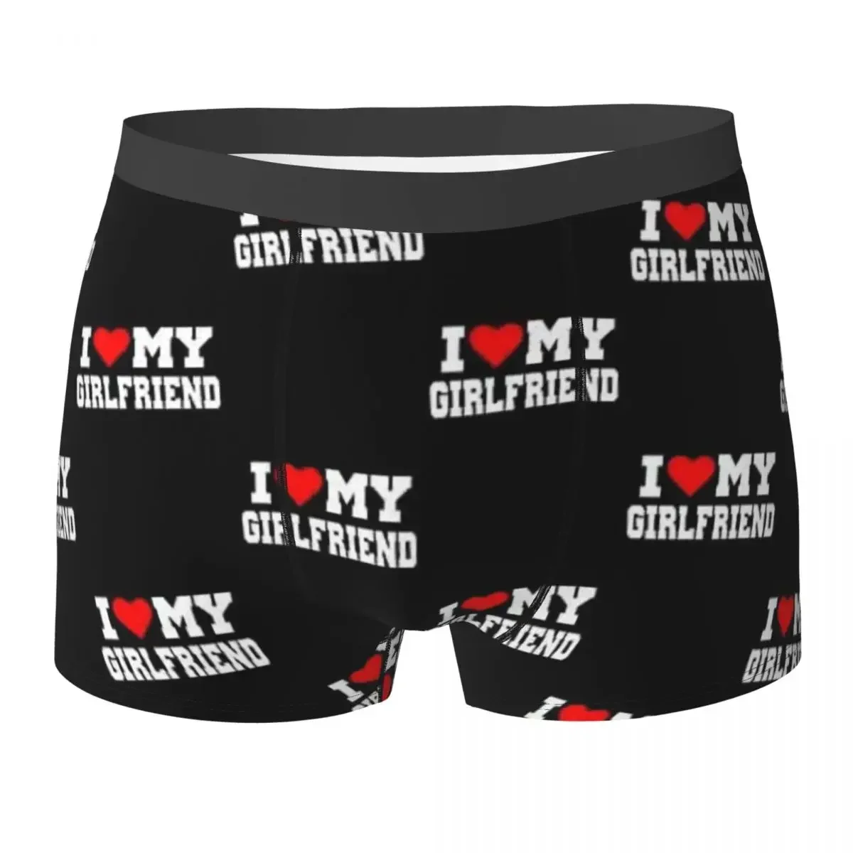 Boxer Underpants Shorts I Love My Girlfriend Panties Men\'s Soft Underwear For Homme Man Boyfriend Gifts