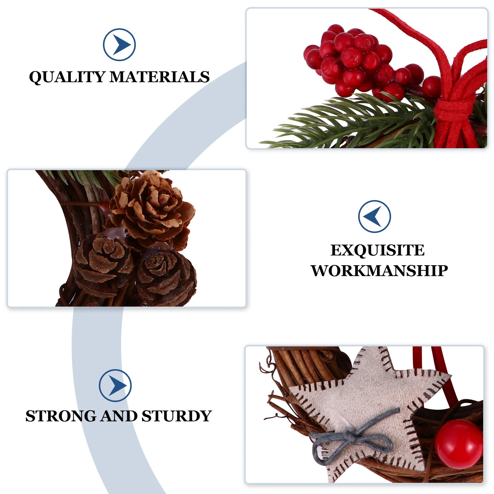 

1Pcs Christmas Mini Wreath Hanging Garland Party Home Garden Decoration Snowman Star Mini Christmas Wreath