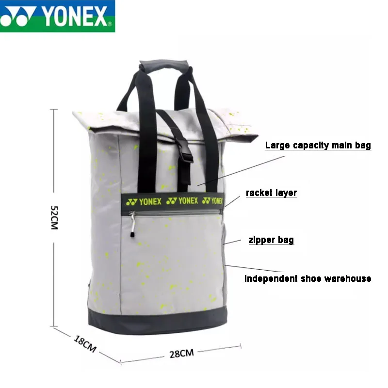 YONEX-Mochila De tenis Unisex, bolsa de bádminton multifuncional de gran capacidad, alta calidad, para deportes al aire libre, informal, BA226