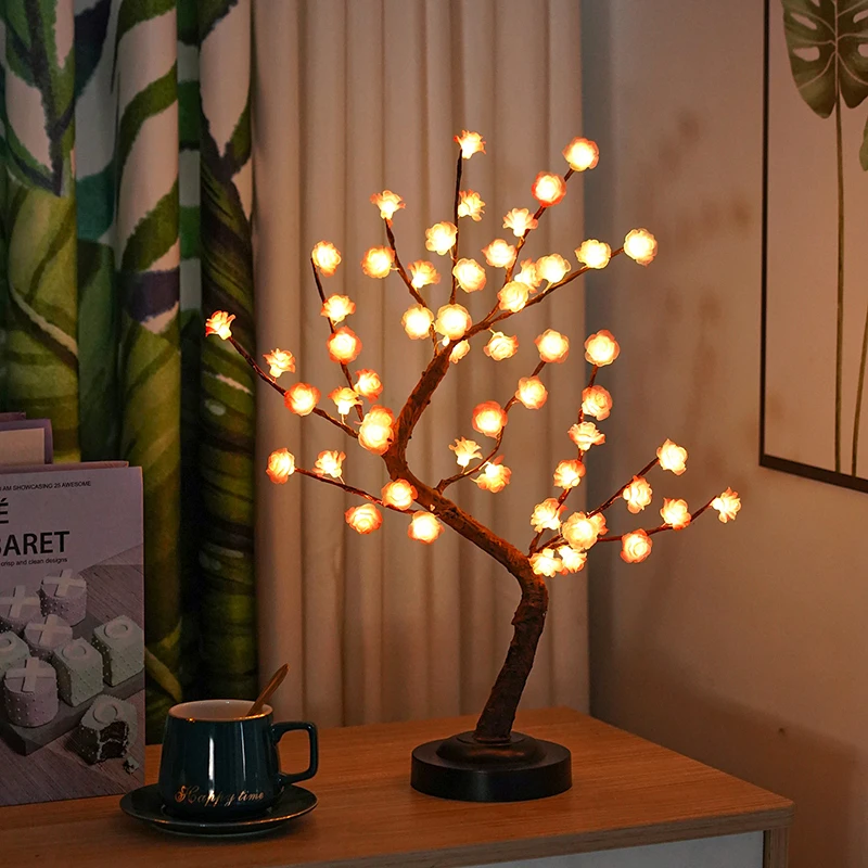 LED Light Tree, Rose Tree Light, Warm White, Adjustable Branches,LED Tree Lamp, Decorative Tree, Illuminated Tree Lighting, Indo