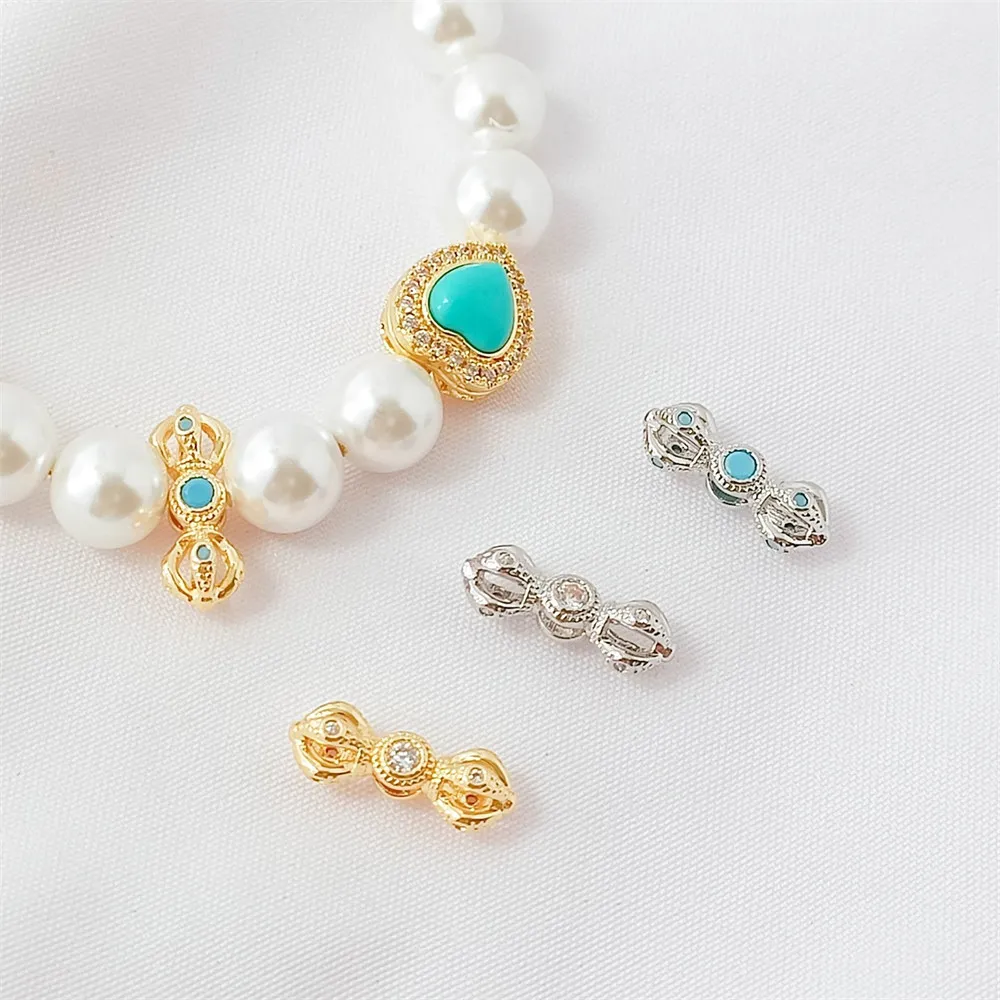 

14K Copper Gold-plated and Zirconium-inlaid Diamond Bead Handcrafted Diy Bracelet, Necklace, Beaded Jewelry Accessories