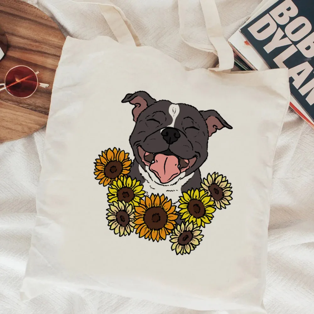 Bull Terrier shopping bag shopper reusable shopper bolso bolsas de tela tote bag woven reusable net jute grab