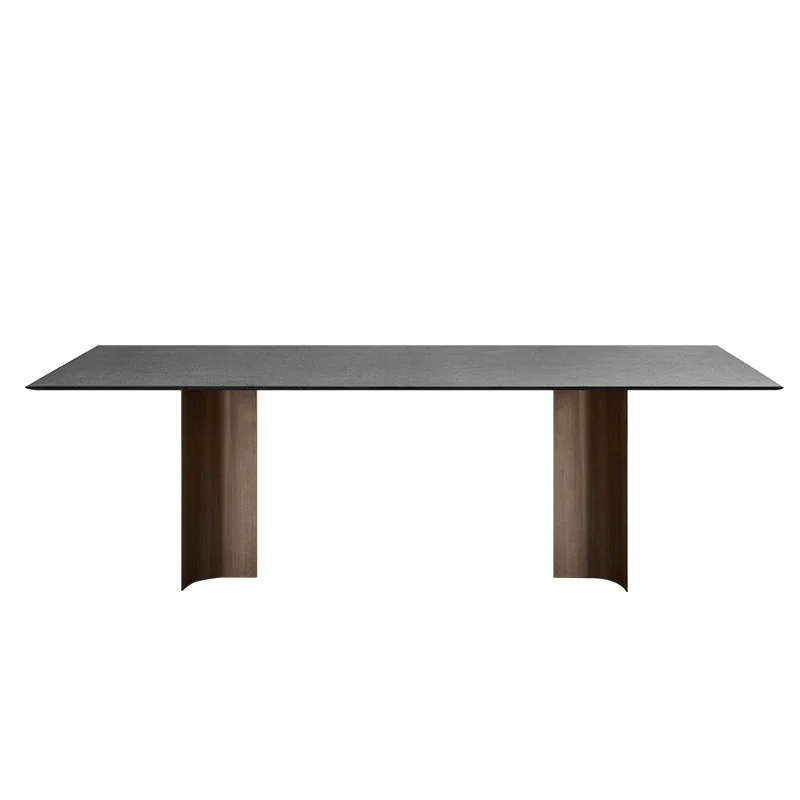 Italian minimalist Deli Feng rock plate table rectangular modern light luxury high-end designer family small family dining table