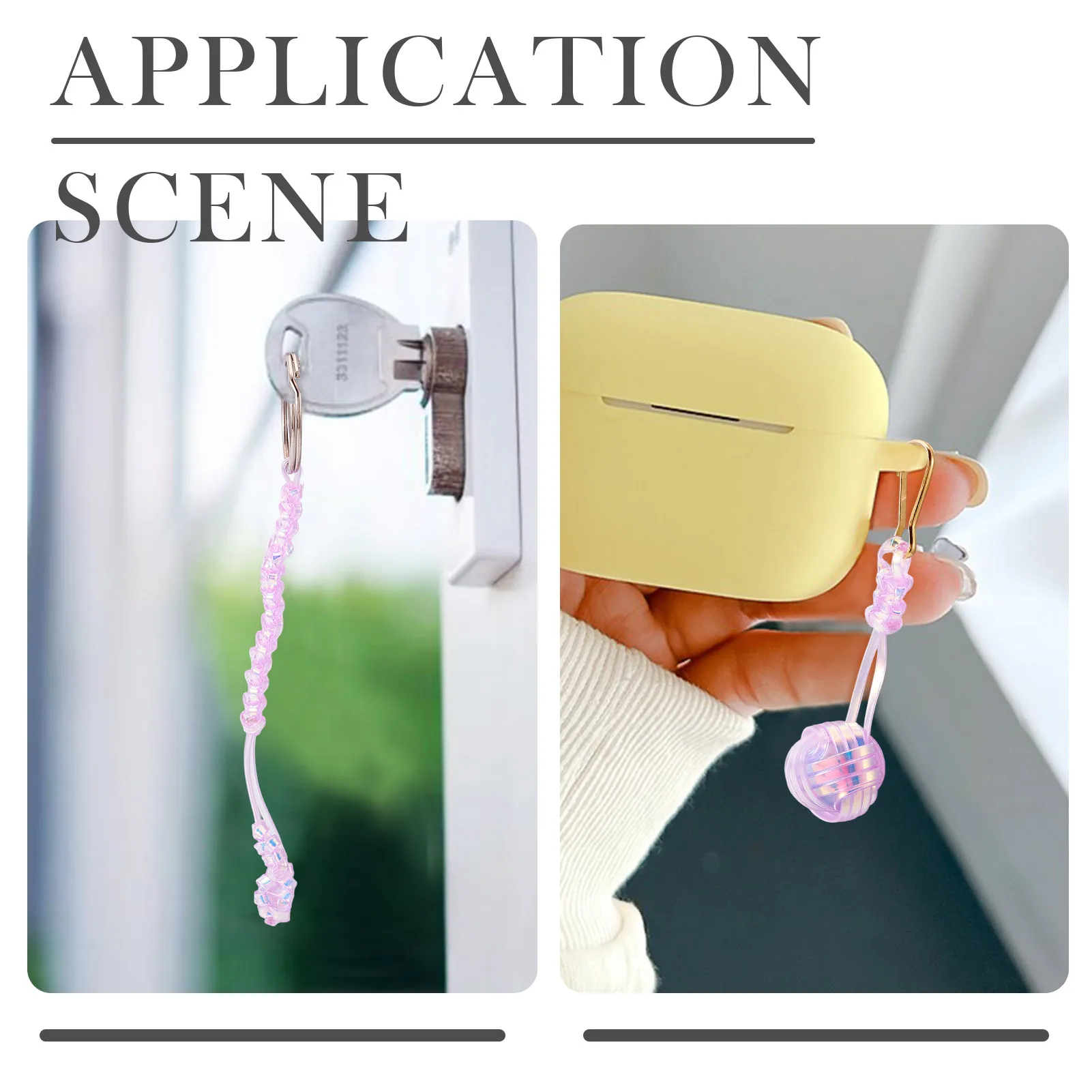 3mm Flat PVC Laser Cord for DIY Key Chain Jewelry Making Kits with Iron Split Key Rings & Key Clasp Alloy Lobster Claw Clasps