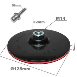 125mm Hook & Loop BACKING PAD For Sanding Discs Angle Grinder Drill Rubber Flat Grinding Disc Angle Grinder Drill Bits Sand Disc