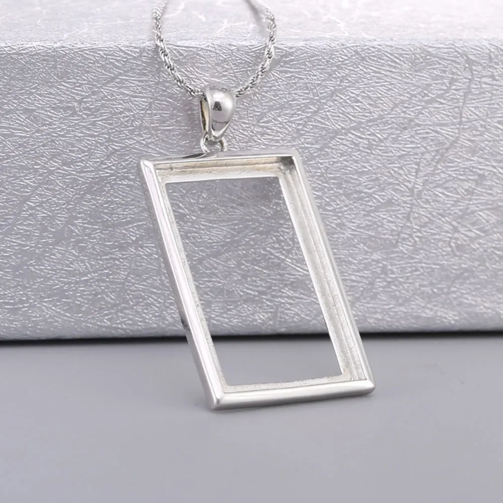 

Square Open Back Bezel Pendants Hollow Frame Trays Silver Jewelry Making Crafts DIY Gifts Charm Accessories Resin Art Beautiful