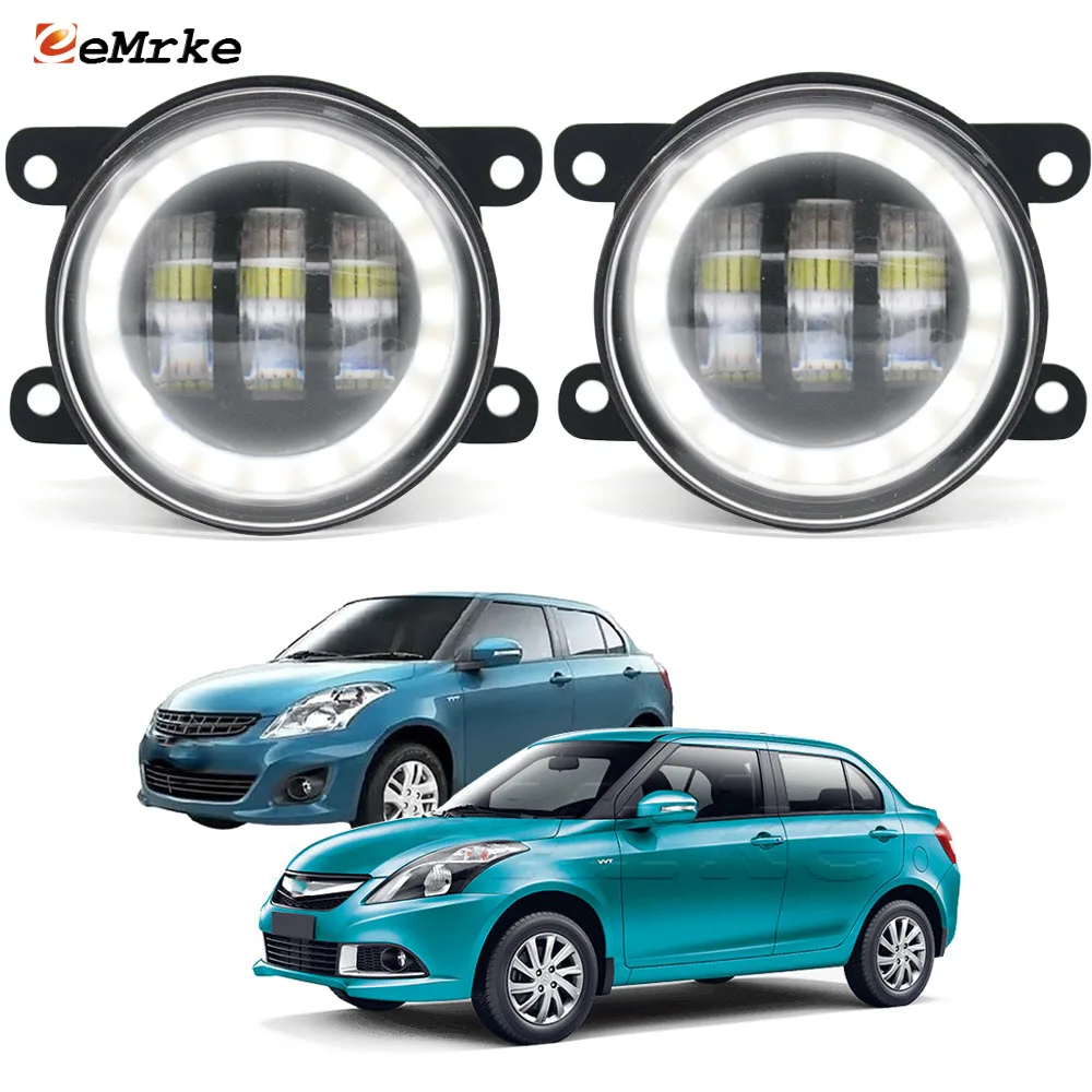 Led Fog Lights PTF 30W Lens For Suzuki Swift Dzire FZ NZ 2012 2013 2014 2015 2016 Car Turn Signal Lamp Angel Eye DRL Ring