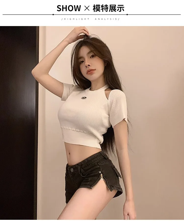 Summer Women Y2k Streetwear Gyaru Harajuku Fashion Grunge Vintage Coquette Low Rise 2000s Jean Shorts Denim Hot Pants Japanese