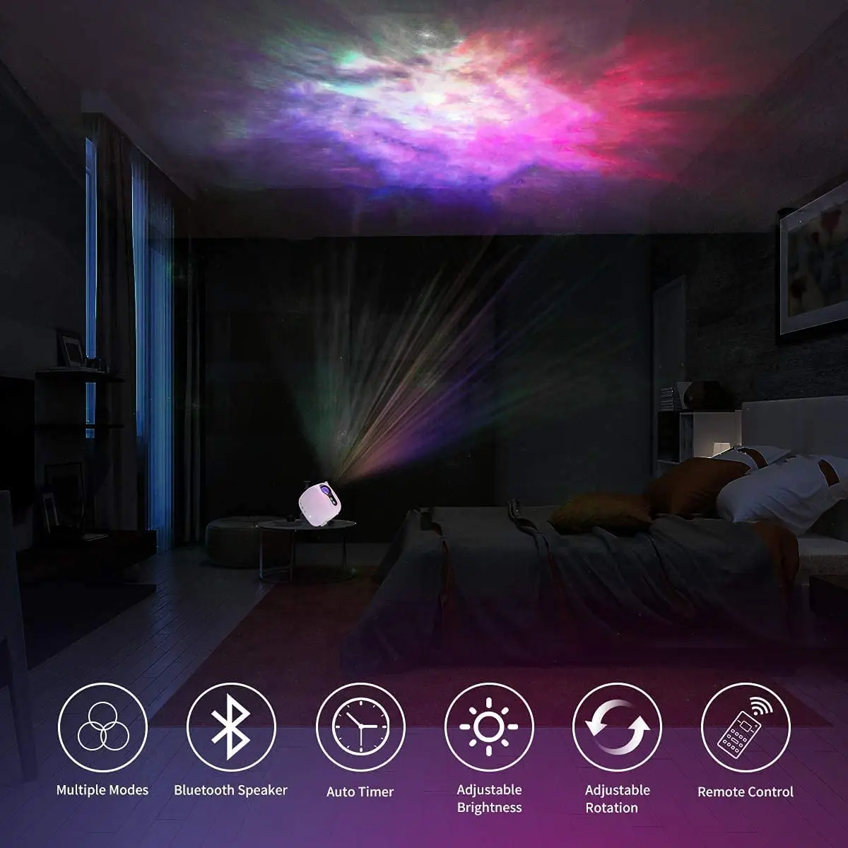 Imagem -06 - Led Bluetooth Star Projector Luz Noturna Galáxia Nebulosa Oceano Música Speaker Control Lua