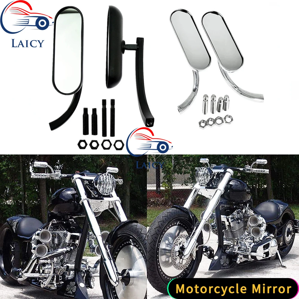 LAICY For Softail Deluxe Street Glide Road King Touring Sportster Motorcycle Oval Square Rearview Side Mirrors