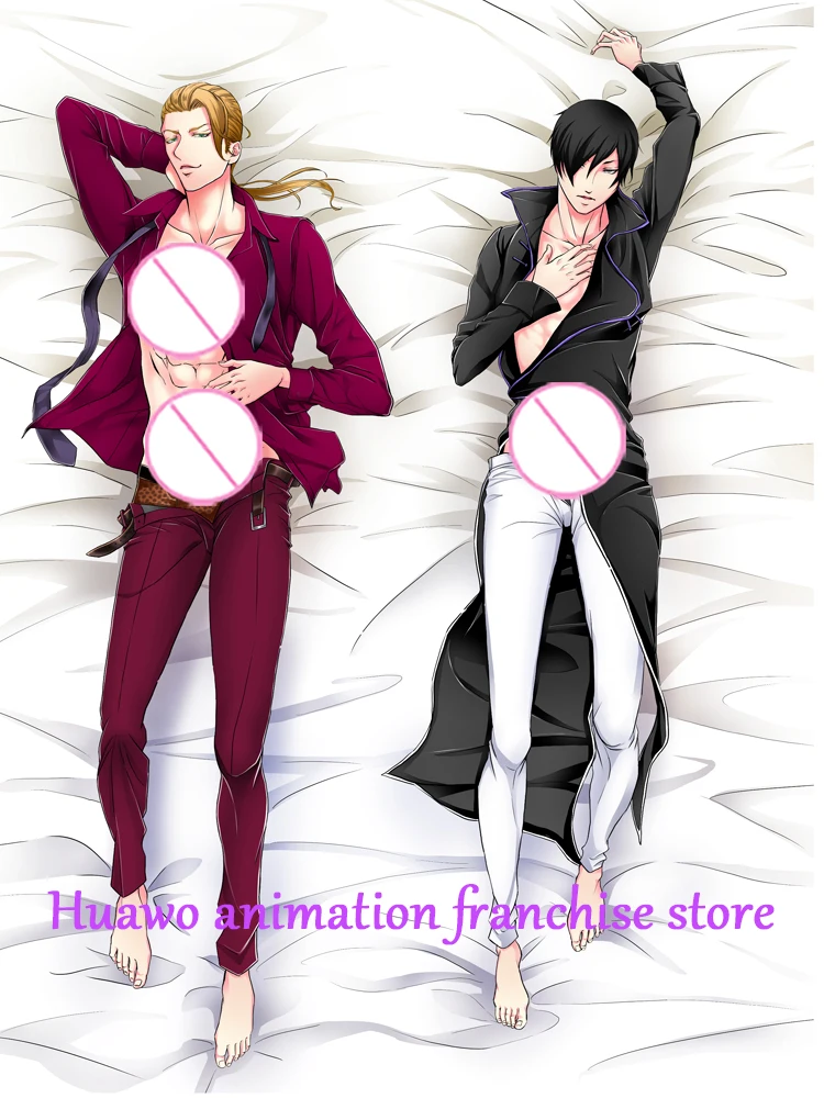 Dakimakura Anime Pillow Case Long-Haired Boy Pillow Cover Halloween Christmas Decoration 2023