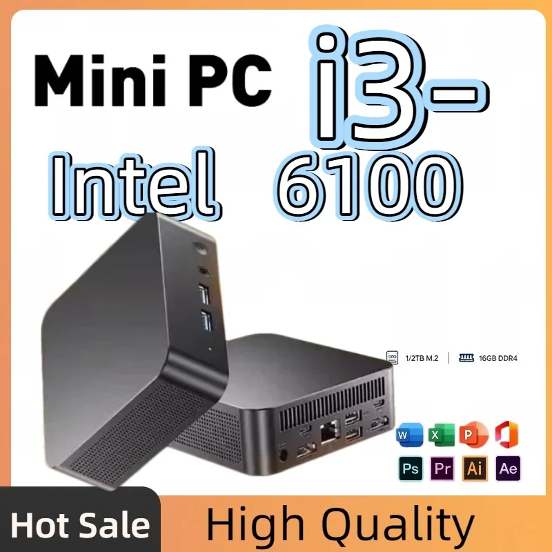 New MINI PC Intel Core i3 6100 16GB RAM 1TB 2TB SSD WIFI 6 BT5.2 4K HD Mini Gaming Office Study Pc