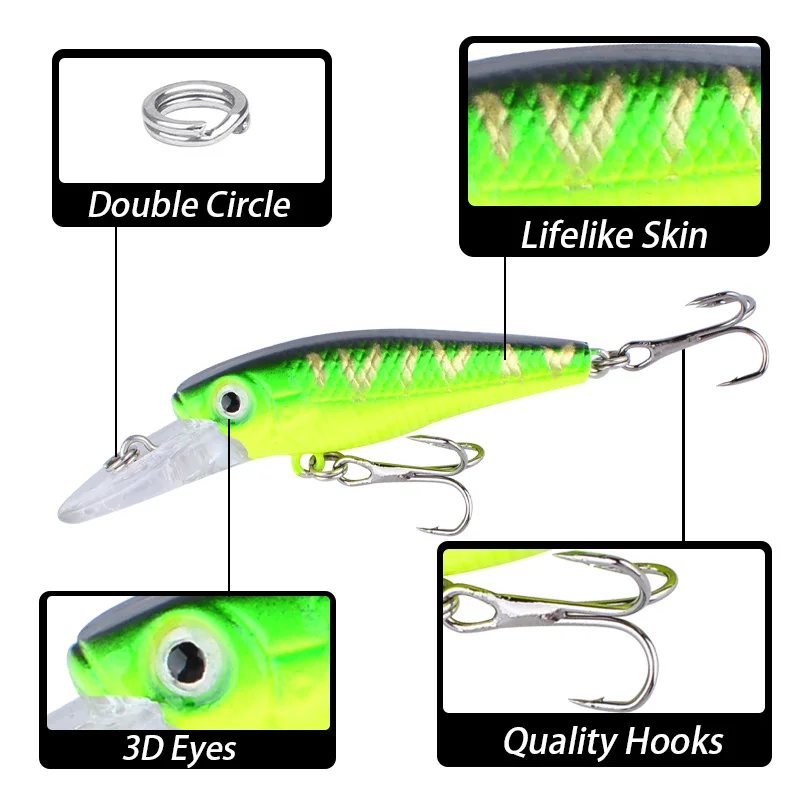 Crankbait multisección tipo minnow para perca y carpa - imagen 4