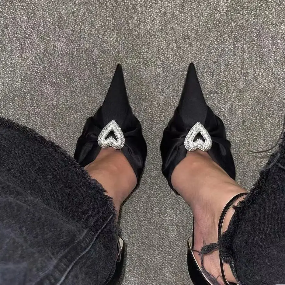 2026 New Original French Baotou Sandals Love Diamond Women's Shoes Gift Surprise Stiletto High Heels