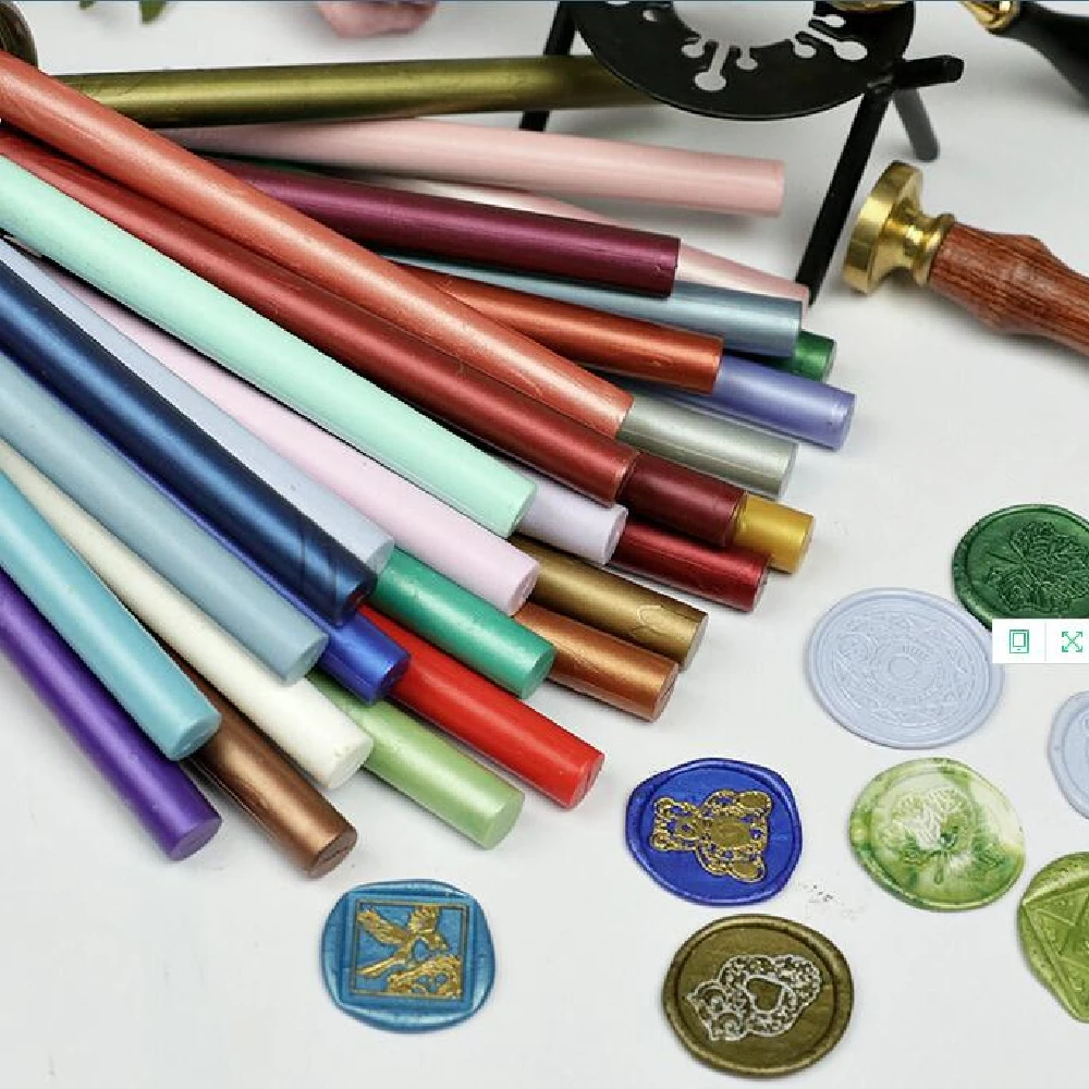 10pcs 22 Colors Vintage Retro Sealing Wax Seal Dedicated Beeswax Stick Strips Paint Stamp Rod Wax Grip Mount for Stamps