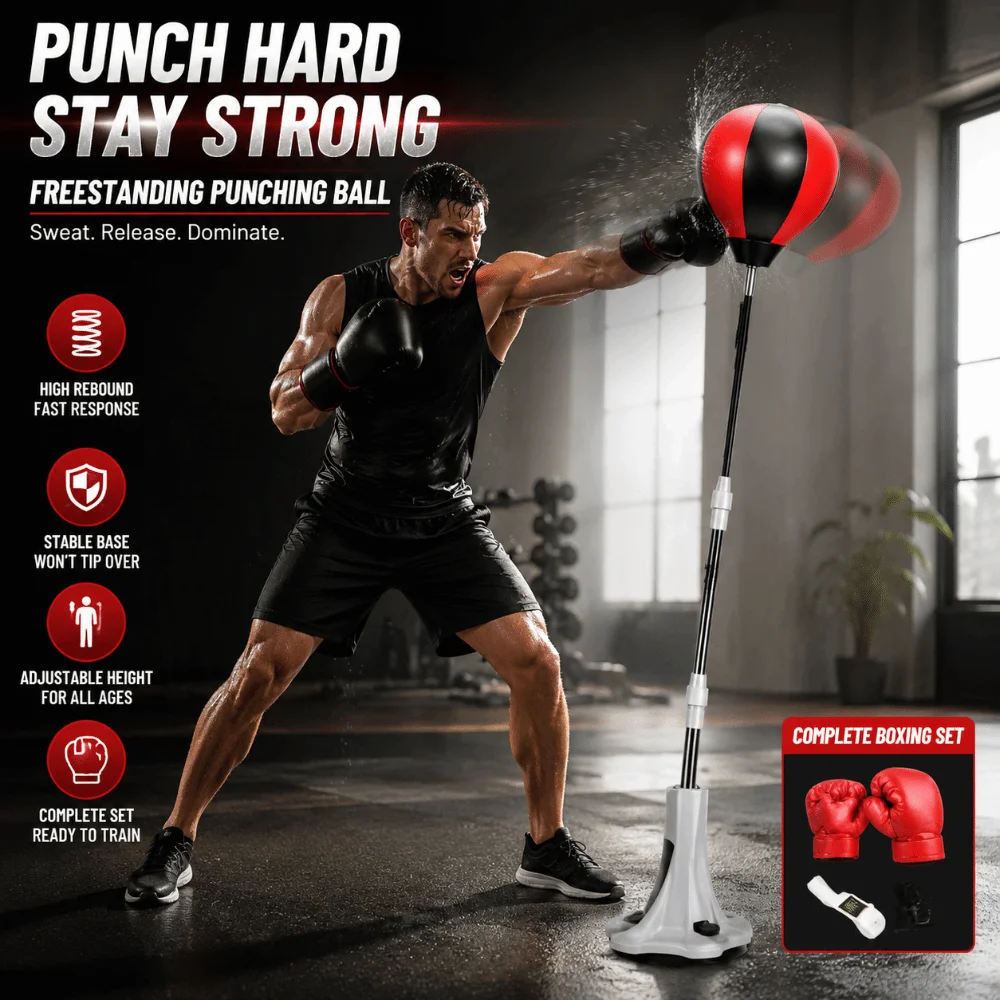 Standing Boxing Speed Punching Ball Agility Training Indoor Reflex Training Auxiliary Tool with Gloves Muay Thai Bag