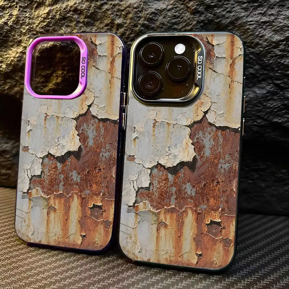 

Rusty mobile phone case suitable for iPhone 16 15 14 13 12 11 Pro/ Max/Plus shock-proof rear cover anti-fall