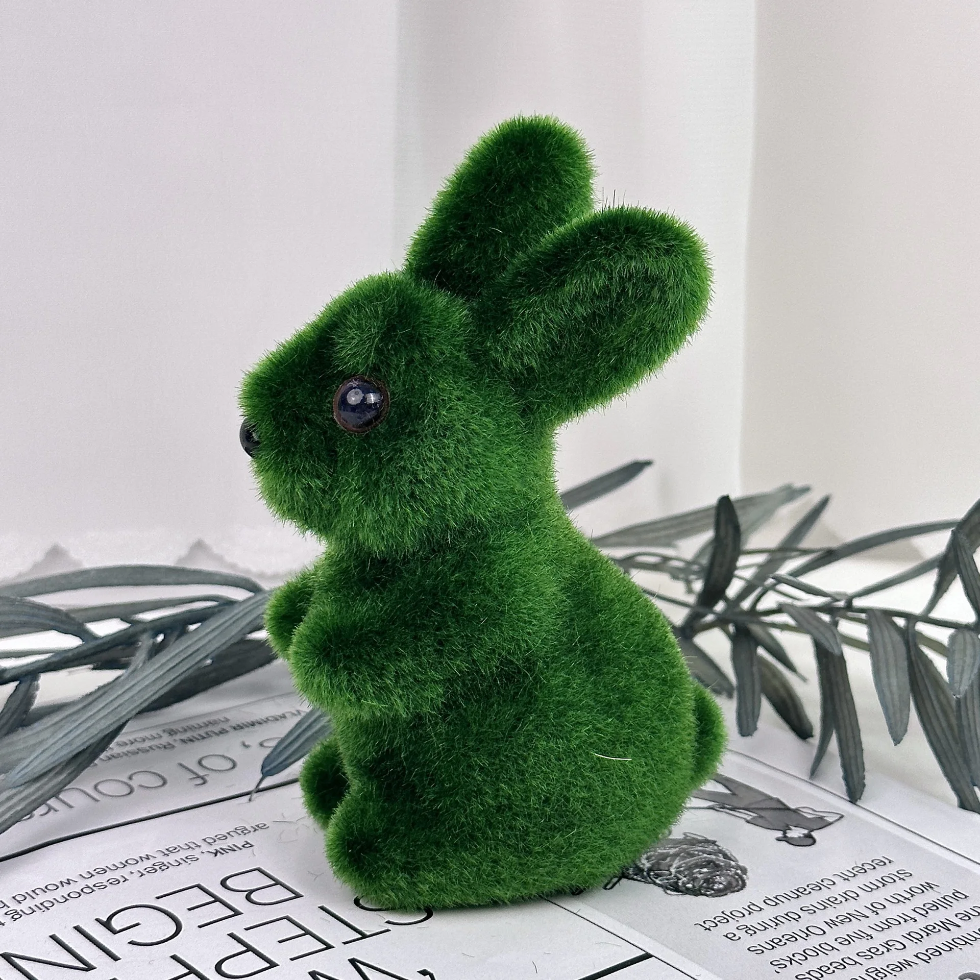 Easter Bunny Green Foam Flocking Simulation Rabbit Three-dimensional Moss Rabbit Gardening Decoration Easter Decoration