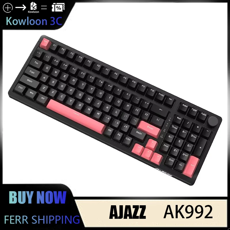 AJAZZ AK992 Full Keyboard No Punch Hot Swap Single Optical 98 GASKET Structure Wired USB Laptop Desktop Mechanical Keyboard