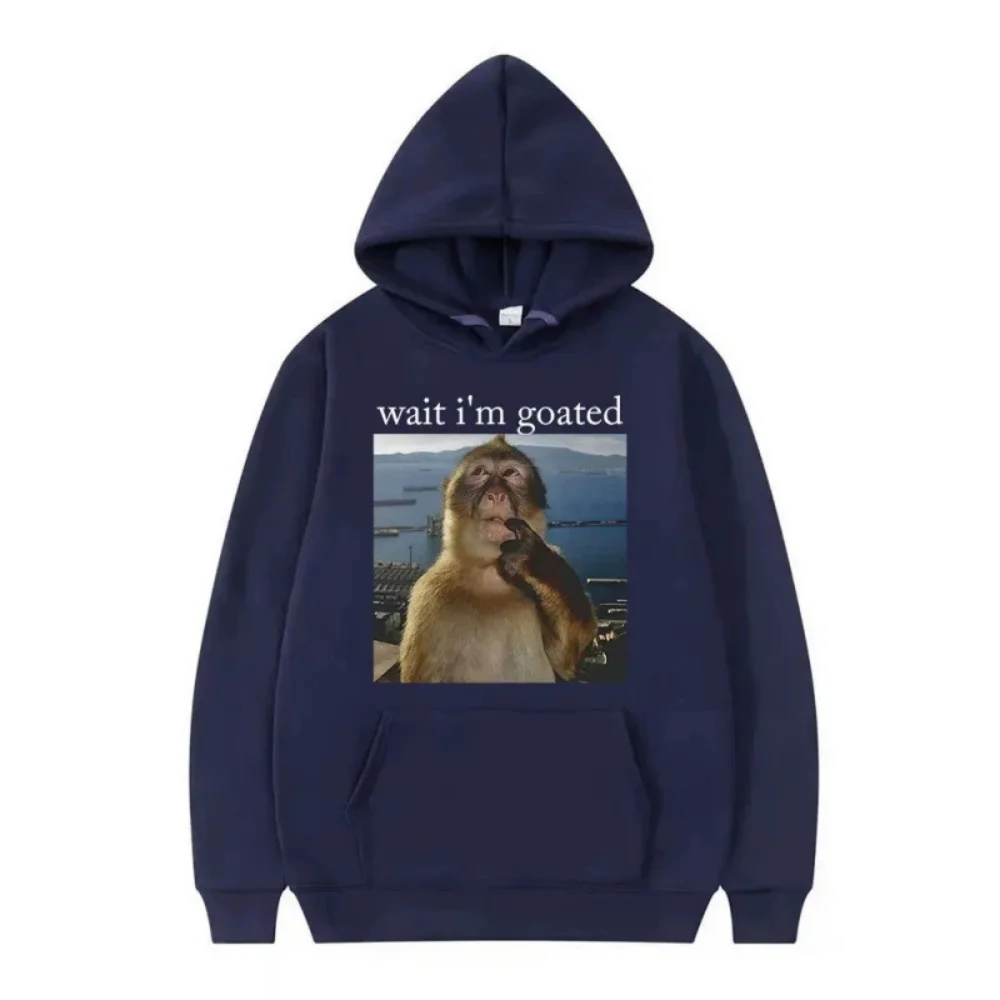 Wait, I'm crazy. Interesting thoughts. Monkey Meme Spring and Autumn men's fashionable and casual versatile hooded sweatshirt